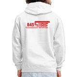 845 Subie Striped Red Font Hoodie - white/gray
