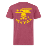 845 Subie CC Gold Font T-Shirt - heather burgundy