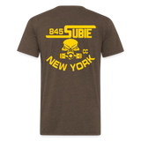 845 Subie CC Gold Font T-Shirt - heather espresso