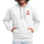 845 Subie Striped Red Font Hoodie - white/gray