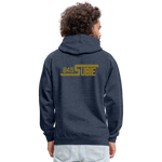 845 Subie Metallic Gold Font Hoodie - indigo heather/asphalt