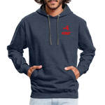 845 Subie Striped Red Font Hoodie - indigo heather/asphalt