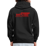 845 Subie Striped Red Font Hoodie - black/asphalt
