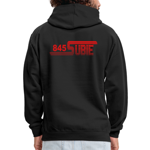 845 Subie Striped Red Font Hoodie - black/asphalt