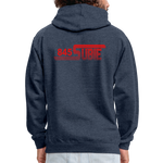 845 Subie Striped Red Font Hoodie - indigo heather/asphalt