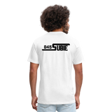 845 Subie Black Font Fitted Cotton/Poly T-Shirt by Next Level - white