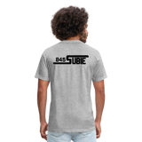 845 Subie Black Font Fitted Cotton/Poly T-Shirt by Next Level - heather gray