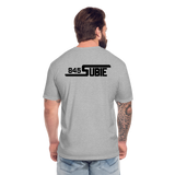 845 Subie Black Font Fitted Cotton/Poly T-Shirt by Next Level - heather gray