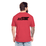 845 Subie Black Font Fitted Cotton/Poly T-Shirt by Next Level - heather red