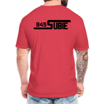 845 Subie Black Font Fitted Cotton/Poly T-Shirt by Next Level - heather red