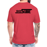 845 Subie Black Font Fitted Cotton/Poly T-Shirt by Next Level - heather red