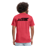 845 Subie Black Font Fitted Cotton/Poly T-Shirt by Next Level - heather red