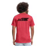 845 Subie Black Font Fitted Cotton/Poly T-Shirt by Next Level - heather red