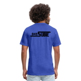 845 Subie Black Font Fitted Cotton/Poly T-Shirt by Next Level - heather royal