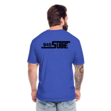 845 Subie Black Font Fitted Cotton/Poly T-Shirt by Next Level - heather royal