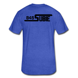 845 Subie Black Font Fitted Cotton/Poly T-Shirt by Next Level - heather royal