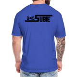 845 Subie Black Font Fitted Cotton/Poly T-Shirt by Next Level - heather royal