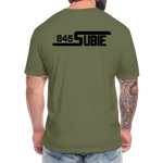 845 Subie Black Font Fitted Cotton/Poly T-Shirt by Next Level - heather military green