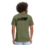 845 Subie Black Font Fitted Cotton/Poly T-Shirt by Next Level - heather military green