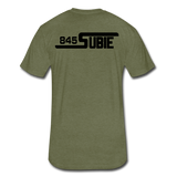 845 Subie Black Font Fitted Cotton/Poly T-Shirt by Next Level - heather military green