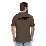 845 Subie Black Font Fitted Cotton/Poly T-Shirt by Next Level - heather espresso