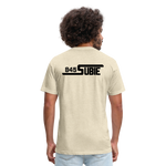 845 Subie Black Font Fitted Cotton/Poly T-Shirt by Next Level - heather cream