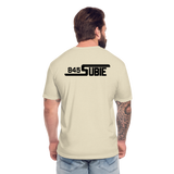 845 Subie Black Font Fitted Cotton/Poly T-Shirt by Next Level - heather cream