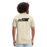 845 Subie Black Font Fitted Cotton/Poly T-Shirt by Next Level - heather cream