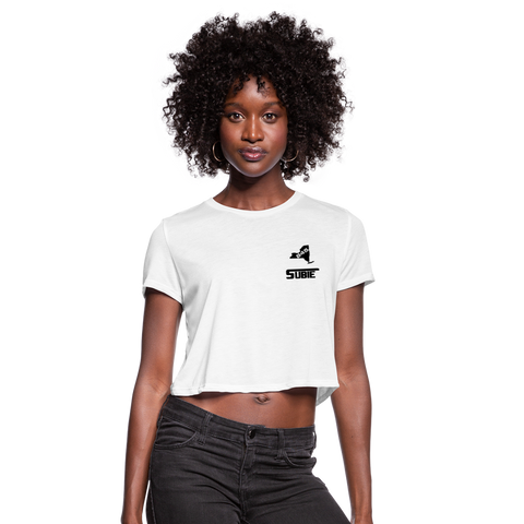 845 Subie Black Font Women's Cropped T-Shirt - white