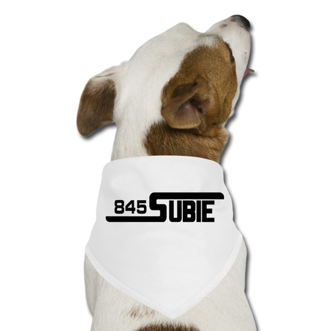 845 Subie Black Font Dog Bandana - white