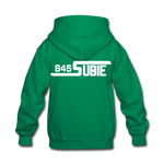 845 Subie White Font Kids' Hoodie - kelly green
