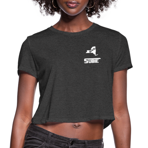 845 Subie White Font Women's Cropped T-Shirt - deep heather