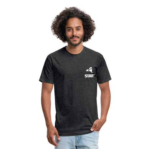 845 Subie White Font Fitted Cotton/Poly T-Shirt by Next Level - heather black