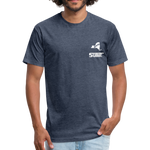 845 Subie White Font Fitted Cotton/Poly T-Shirt by Next Level - heather navy