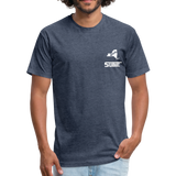 845 Subie White Font Fitted Cotton/Poly T-Shirt by Next Level - heather navy