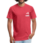 845 Subie White Font Fitted Cotton/Poly T-Shirt by Next Level - heather red