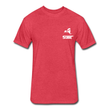 845 Subie White Font Fitted Cotton/Poly T-Shirt by Next Level - heather red