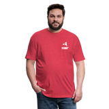 845 Subie White Font Fitted Cotton/Poly T-Shirt by Next Level - heather red
