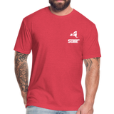845 Subie White Font Fitted Cotton/Poly T-Shirt by Next Level - heather red