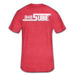 845 Subie White Font Fitted Cotton/Poly T-Shirt by Next Level - heather red