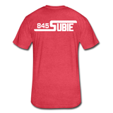 845 Subie White Font Fitted Cotton/Poly T-Shirt by Next Level - heather red