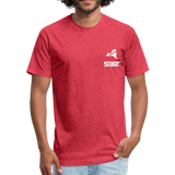 845 Subie White Font Fitted Cotton/Poly T-Shirt by Next Level - heather red