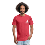 845 Subie White Font Fitted Cotton/Poly T-Shirt by Next Level - heather red