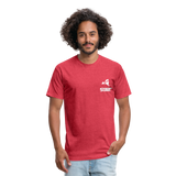 845 Subie White Font Fitted Cotton/Poly T-Shirt by Next Level - heather red