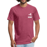 845 Subie White Font Fitted Cotton/Poly T-Shirt by Next Level - heather burgundy