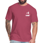 845 Subie White Font Fitted Cotton/Poly T-Shirt by Next Level - heather burgundy