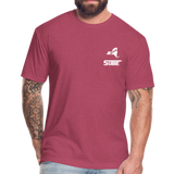 845 Subie White Font Fitted Cotton/Poly T-Shirt by Next Level - heather burgundy