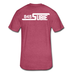 845 Subie White Font Fitted Cotton/Poly T-Shirt by Next Level - heather burgundy
