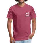 845 Subie White Font Fitted Cotton/Poly T-Shirt by Next Level - heather burgundy