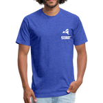 845 Subie White Font Fitted Cotton/Poly T-Shirt by Next Level - heather royal